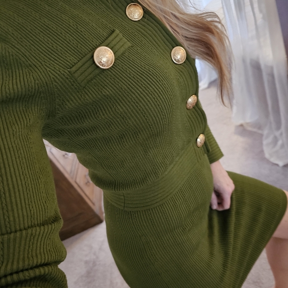 Express green skirt sweater set nwt XS bodycon - Picture 14 of 14